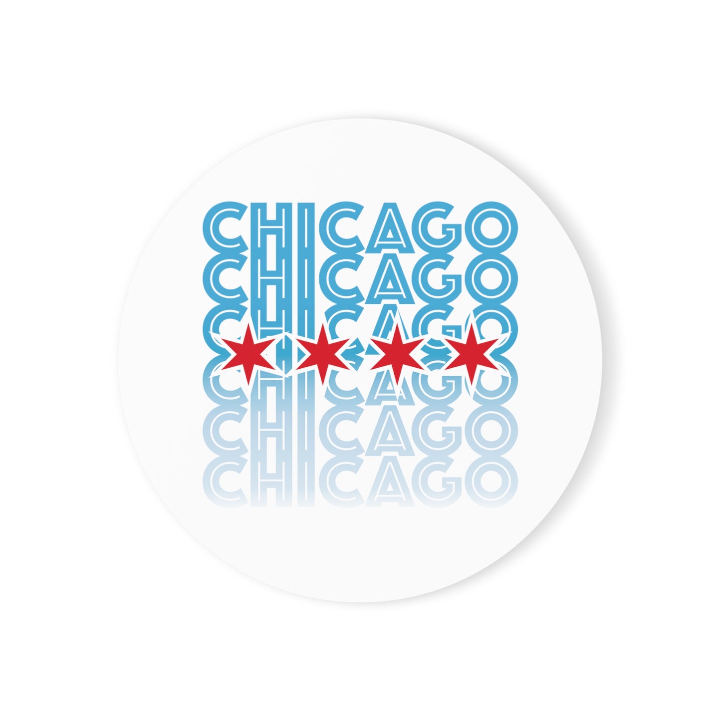 Chicago Multiple With Stars Cork Back Coaster