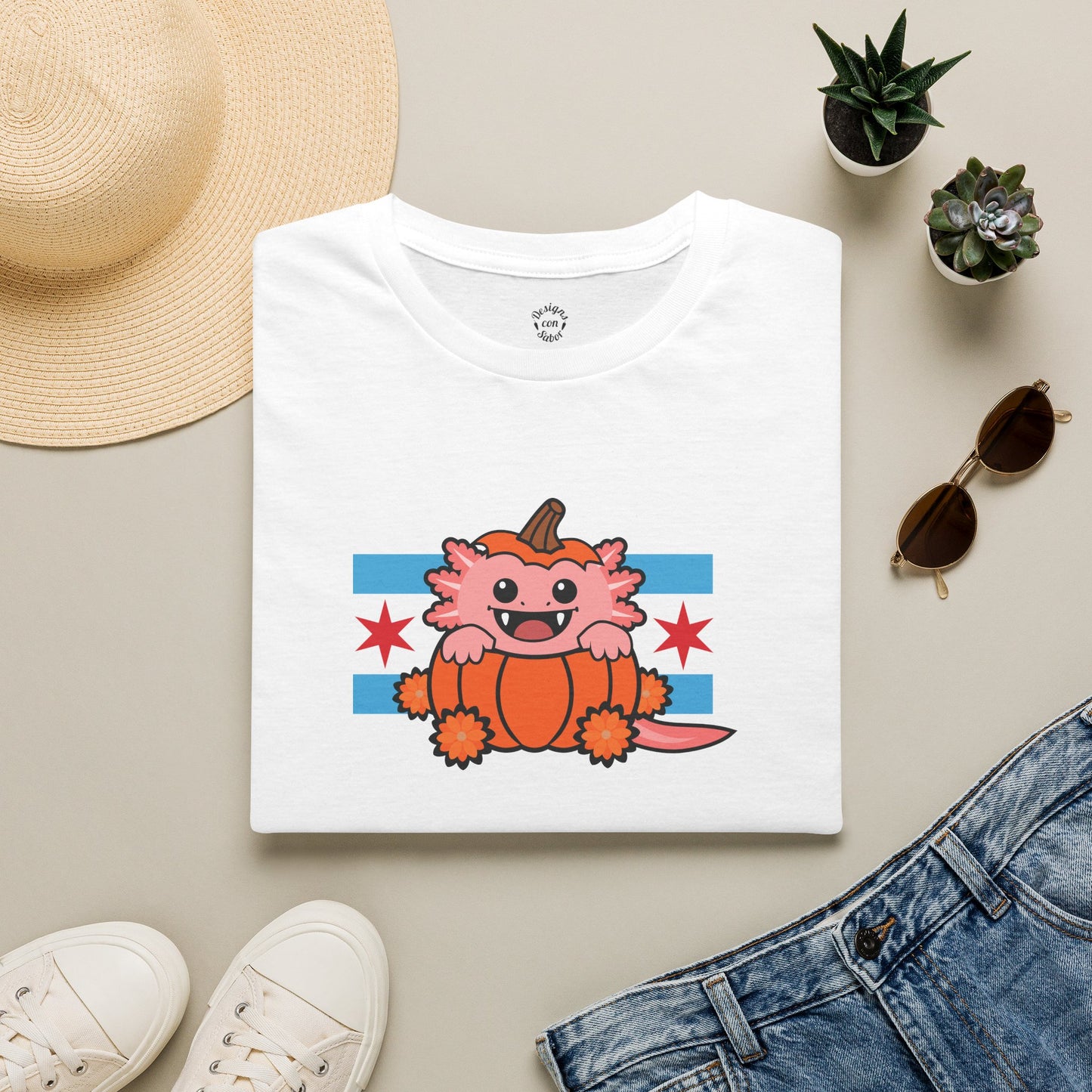 Pink Axolotl Chicago Halloween Pumpkin T Shirt