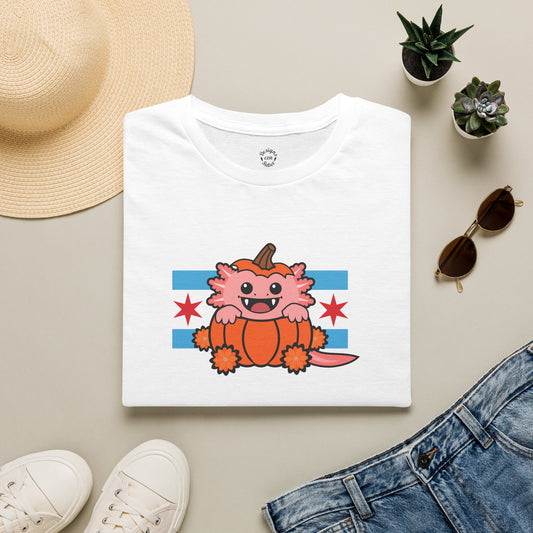 Pink Axolotl Chicago Halloween Pumpkin T Shirt