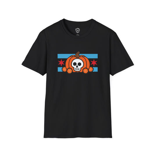 Chicago Pumpkin Calavera T Shirt