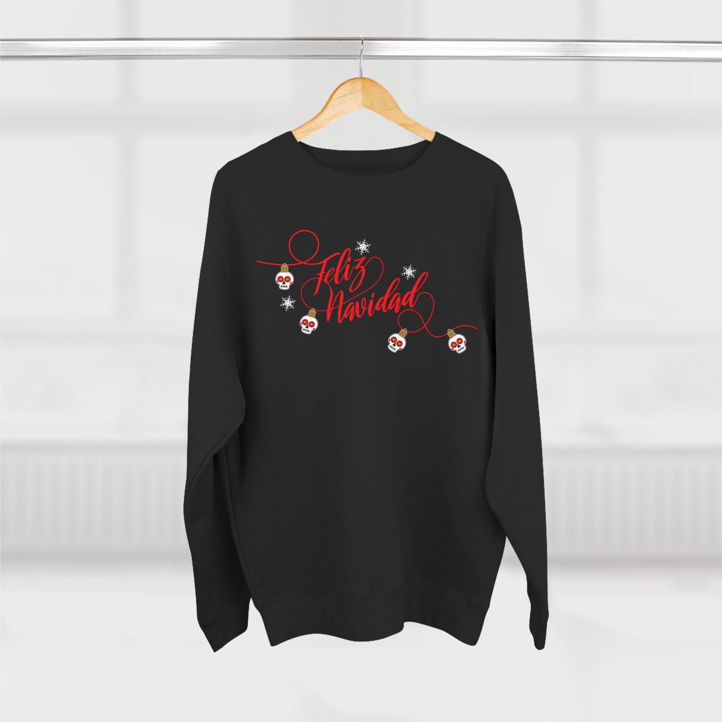 Feliz Navidad Skull Ornaments Crewneck Calavera Holiday Sweater