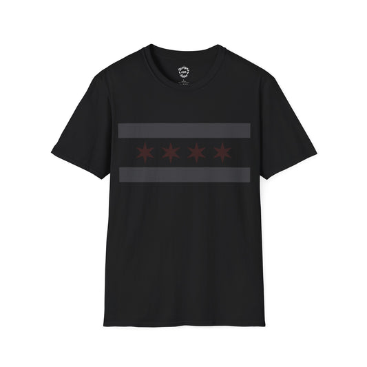 Chicago Flag Matte Black and Red