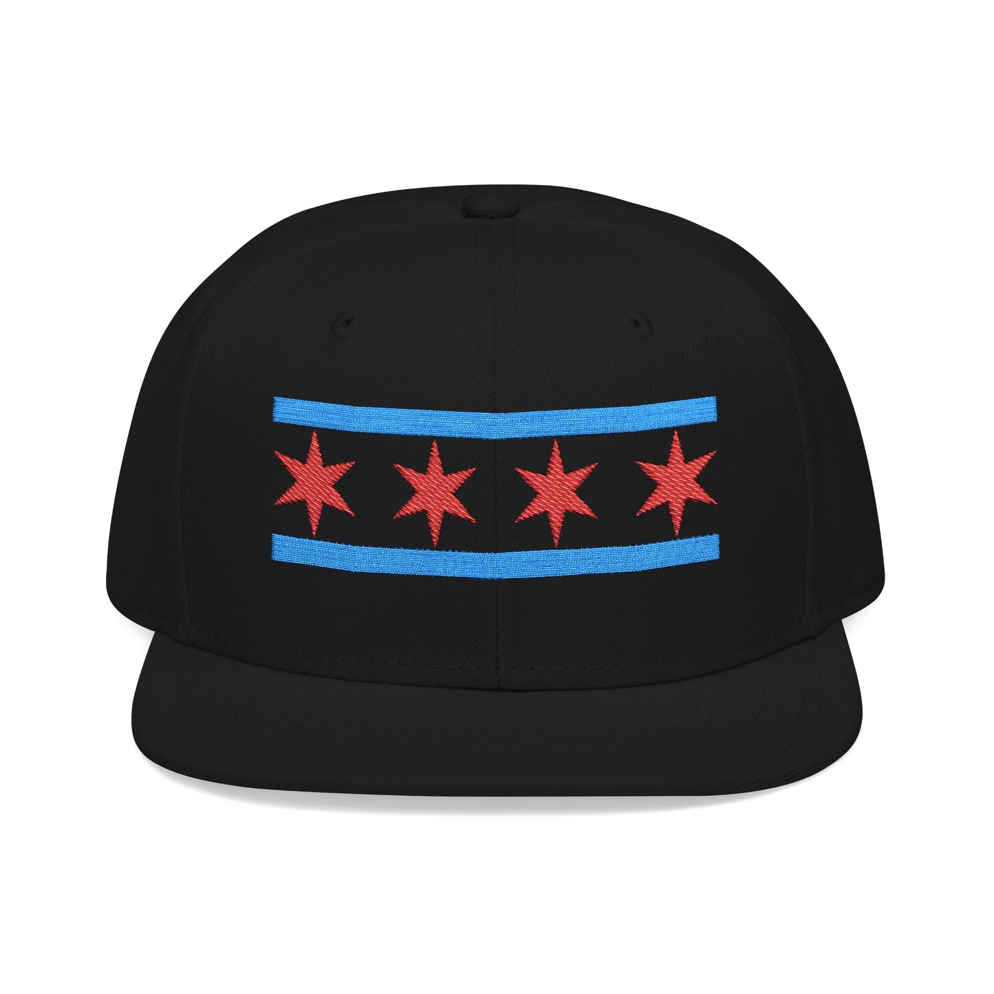 Chicago Flag Snapback Hat Embroidered Stars and Stripes