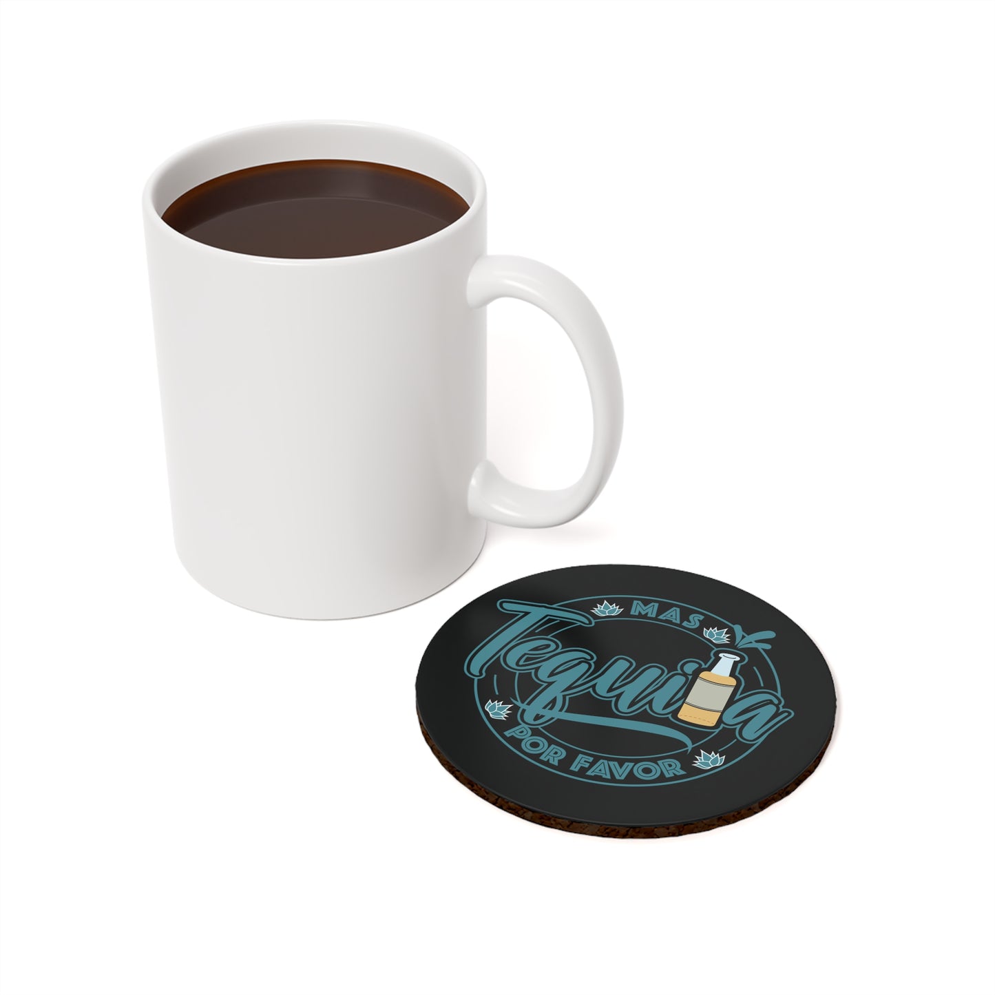 Mas Tequila Por Favor Cork Back Coaster