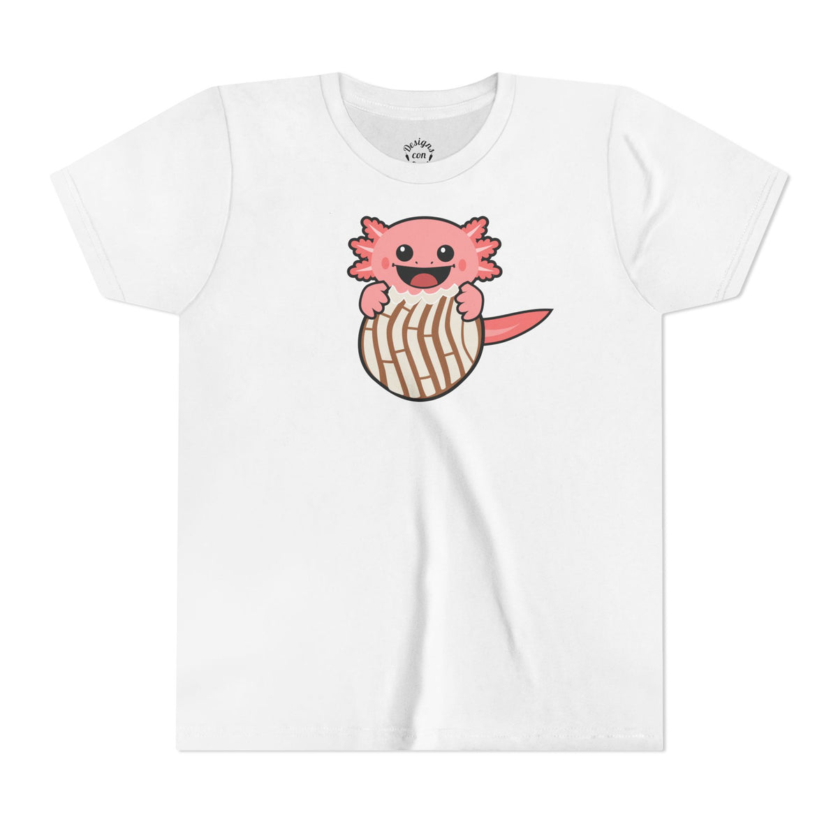 Pink Axolotl Eating Concha Youth T Shirt