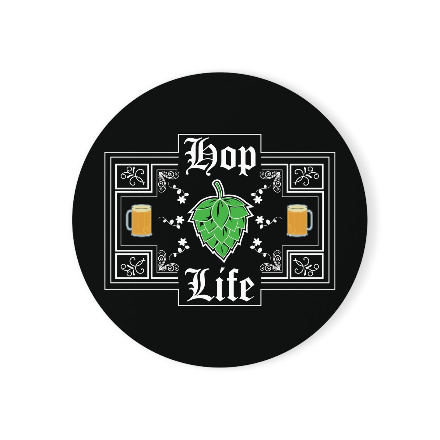 Hop Life Cork Back Coaster