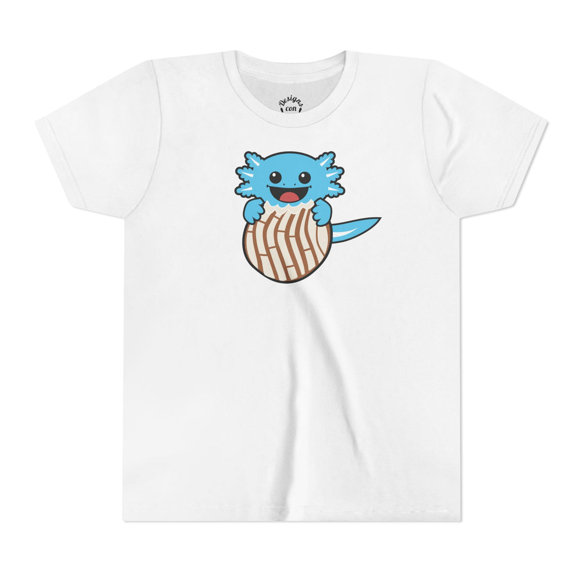 Blue Axolotl Eating Concha Youth T Shirt