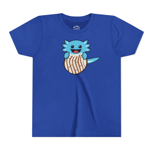 Youth Blue Axolotl Eating Concha T Shirt