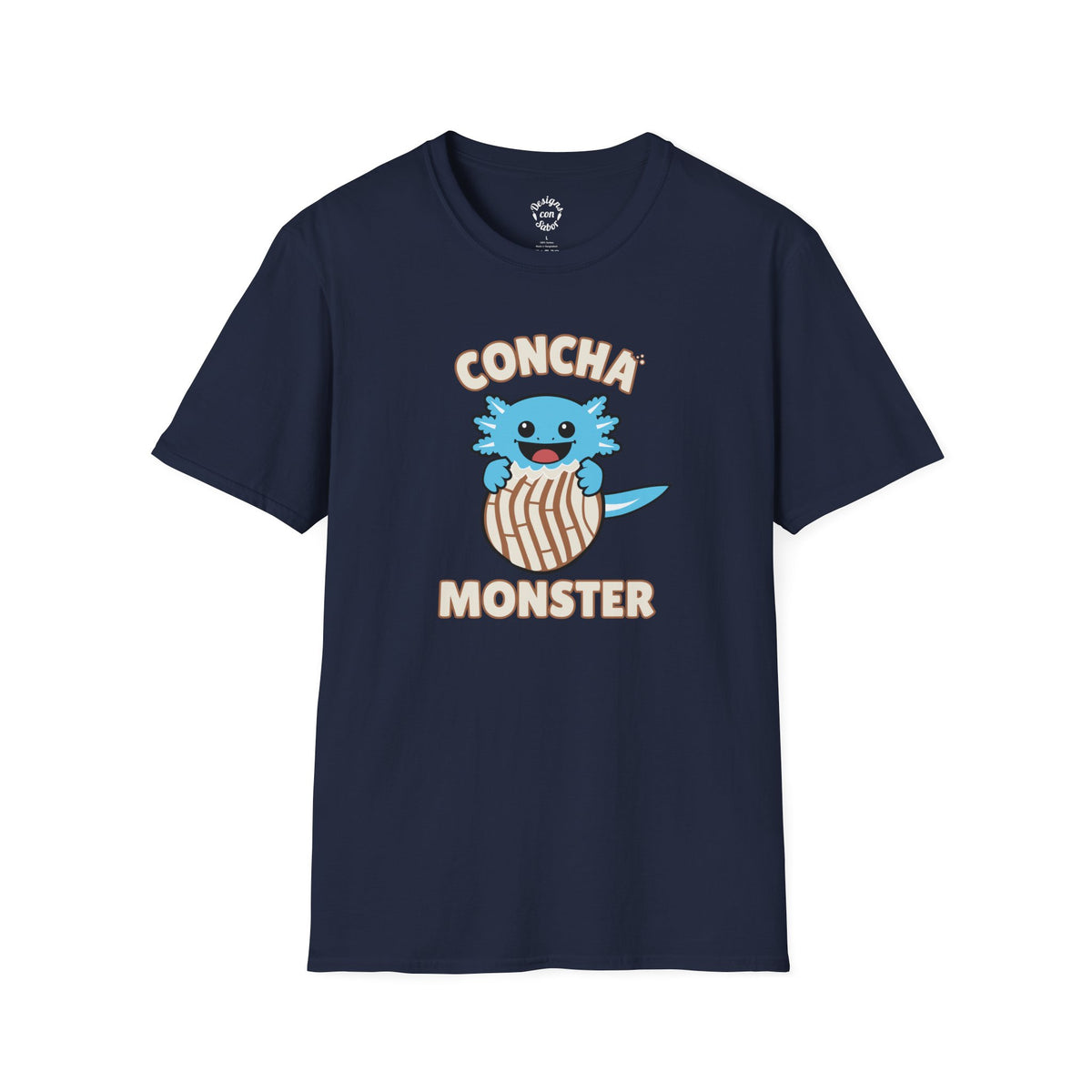 Blue Axolotl Concha Monster T Shirt
