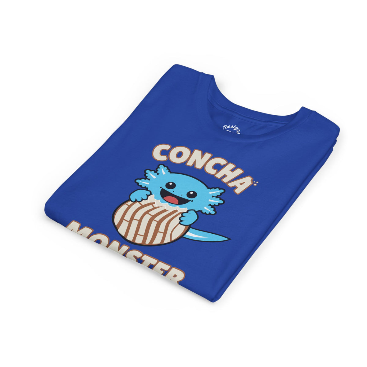 Blue Axolotl Concha Monster Youth T Shirt