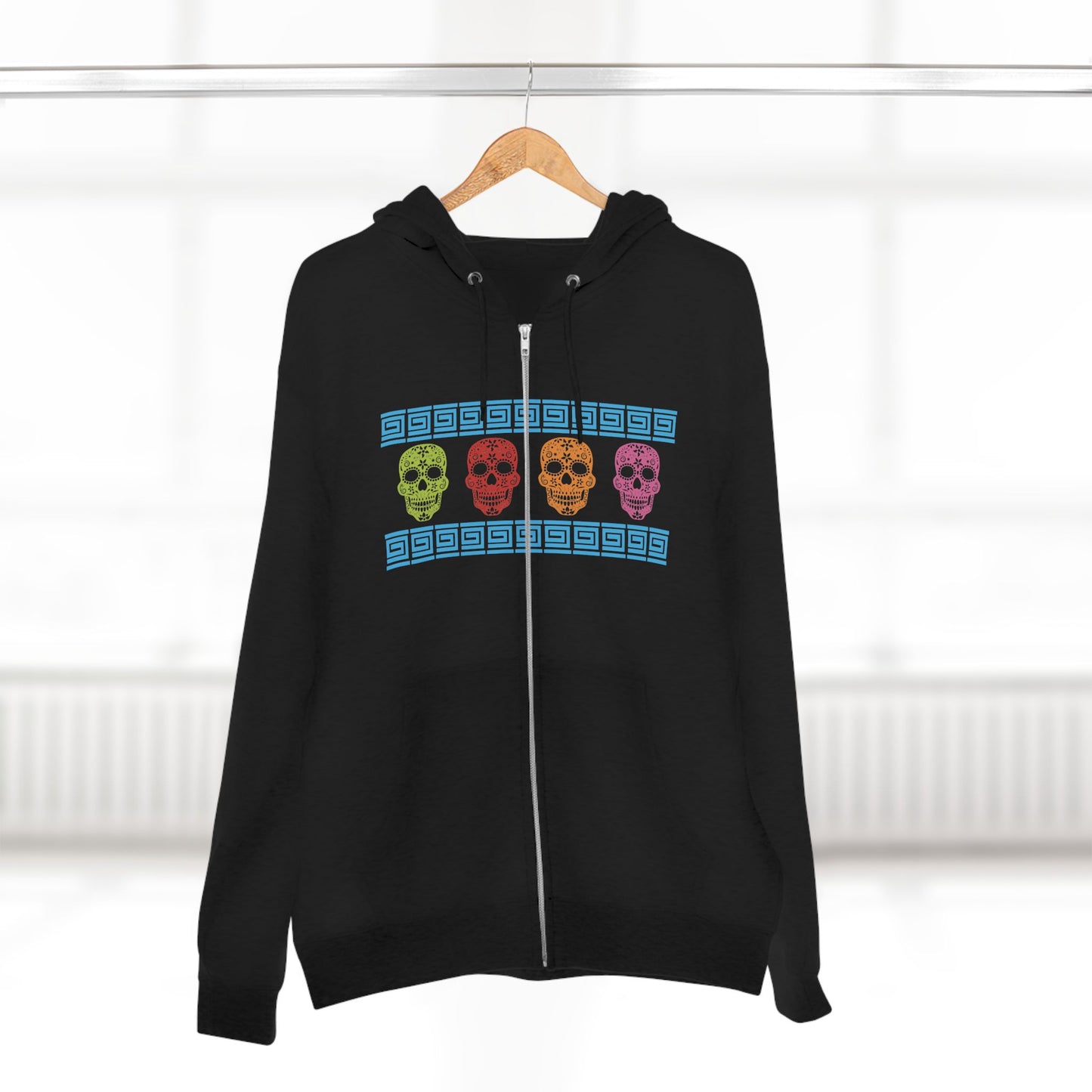 Chicago Dia de los Muertos Zip Hoodie Flag Skull Edition