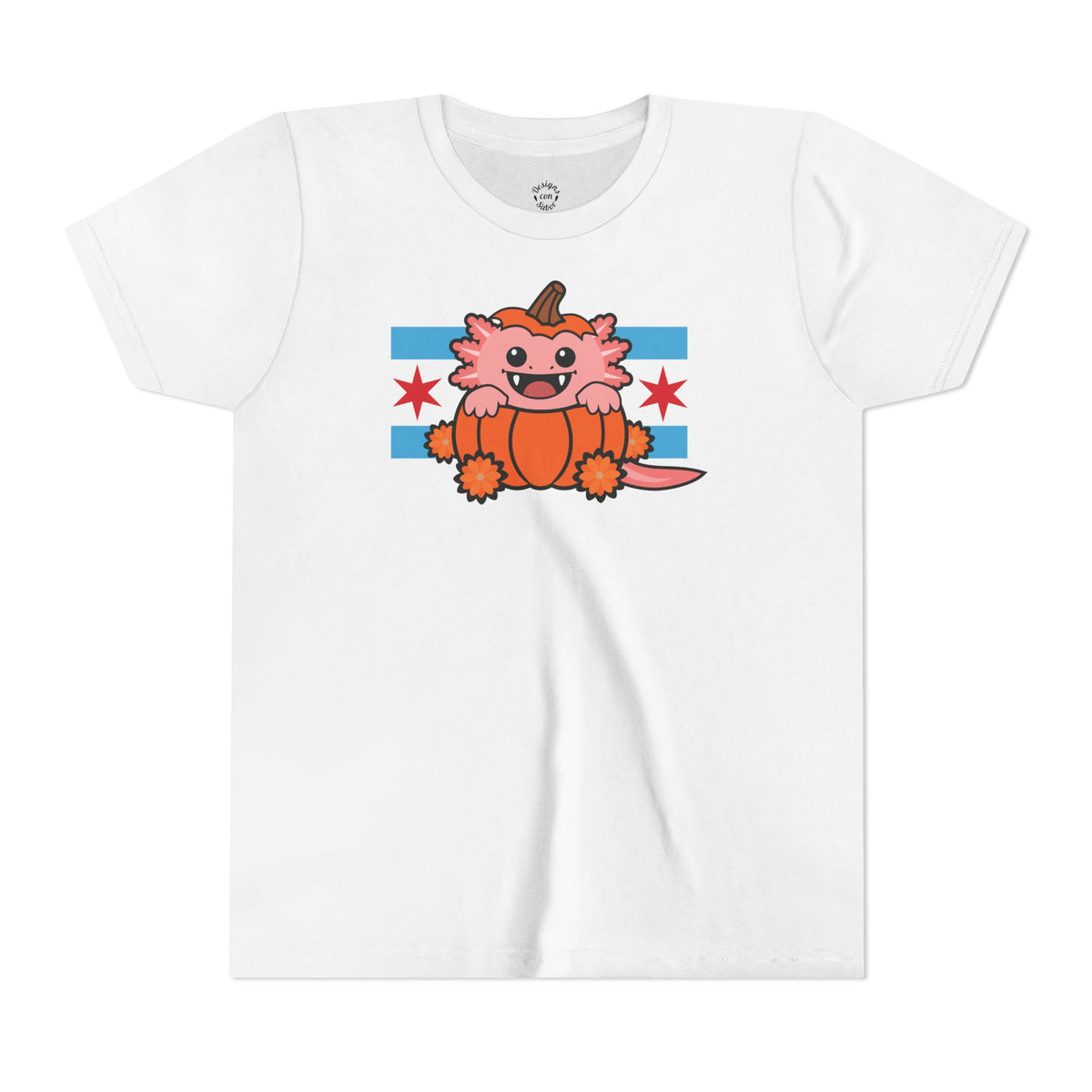 Pink Axolotl Chicago Halloween Pumpkin Youth T Shirt
