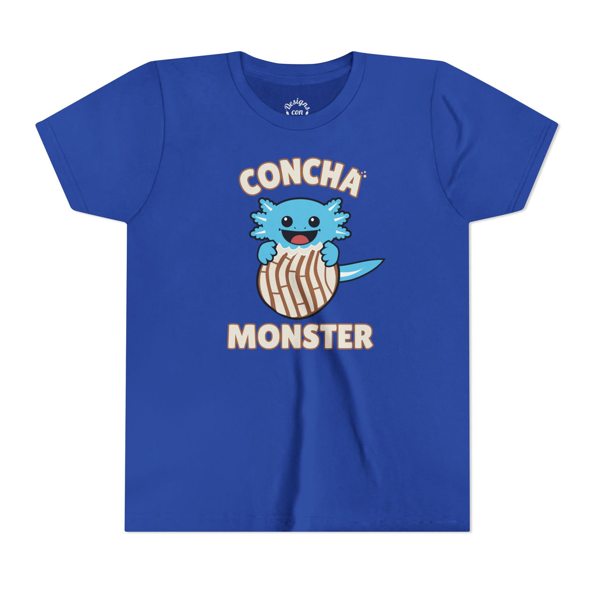 Blue Axolotl Concha Monster Youth T Shirt