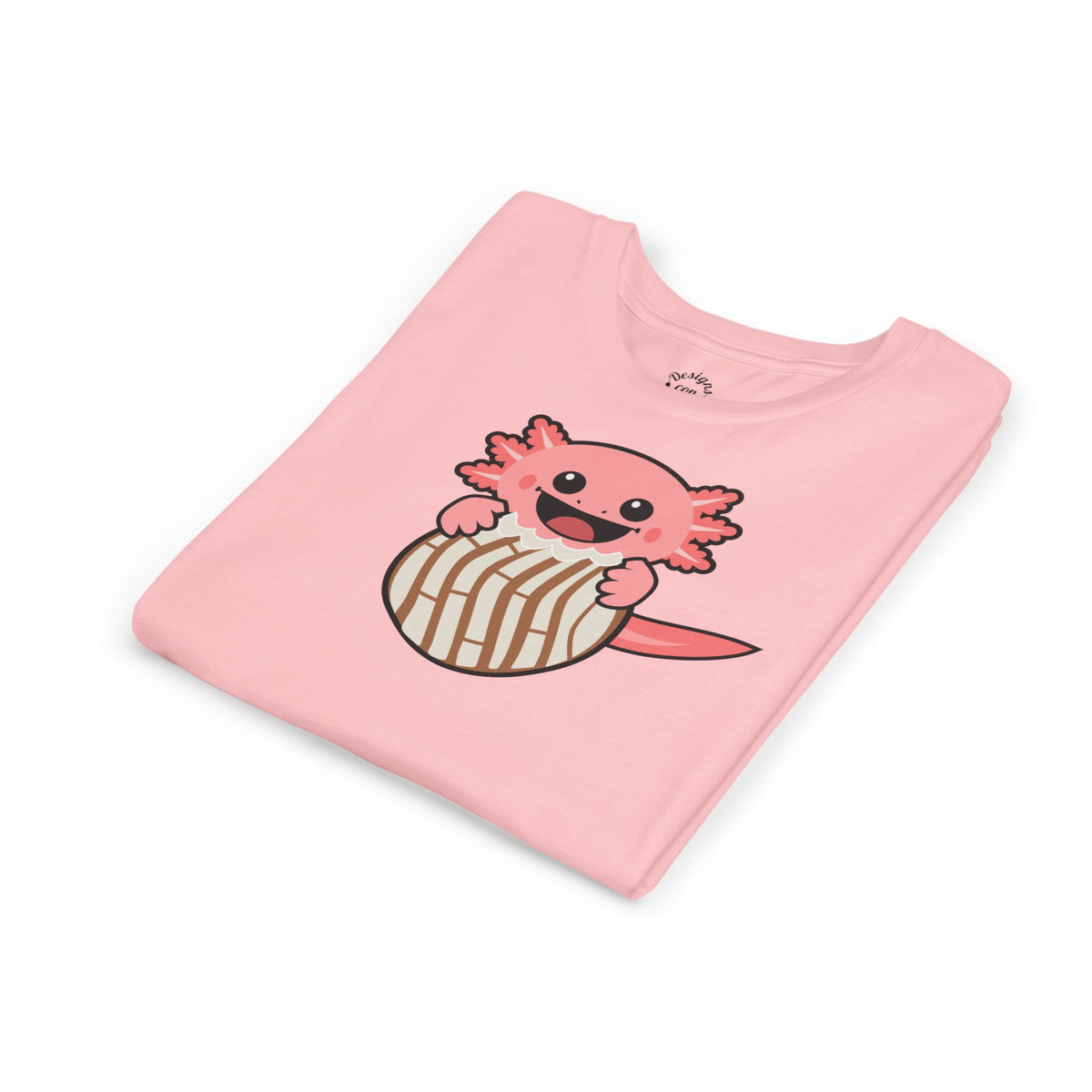 Pink Axolotl Eating Concha Youth T Shirt