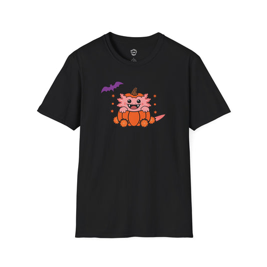 Vampire Axolotl Pumpkin Halloween T-Shirt